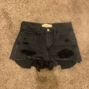 Black ripped Hollister shorts
